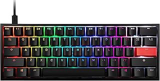 Ducky Mini RGB Mechanical Gaming Keyboard Linear Cherry MX Red Switches Pbt Double-Shot Keycaps Type-C Cable Anti-Ghosting with N-Key Rollover