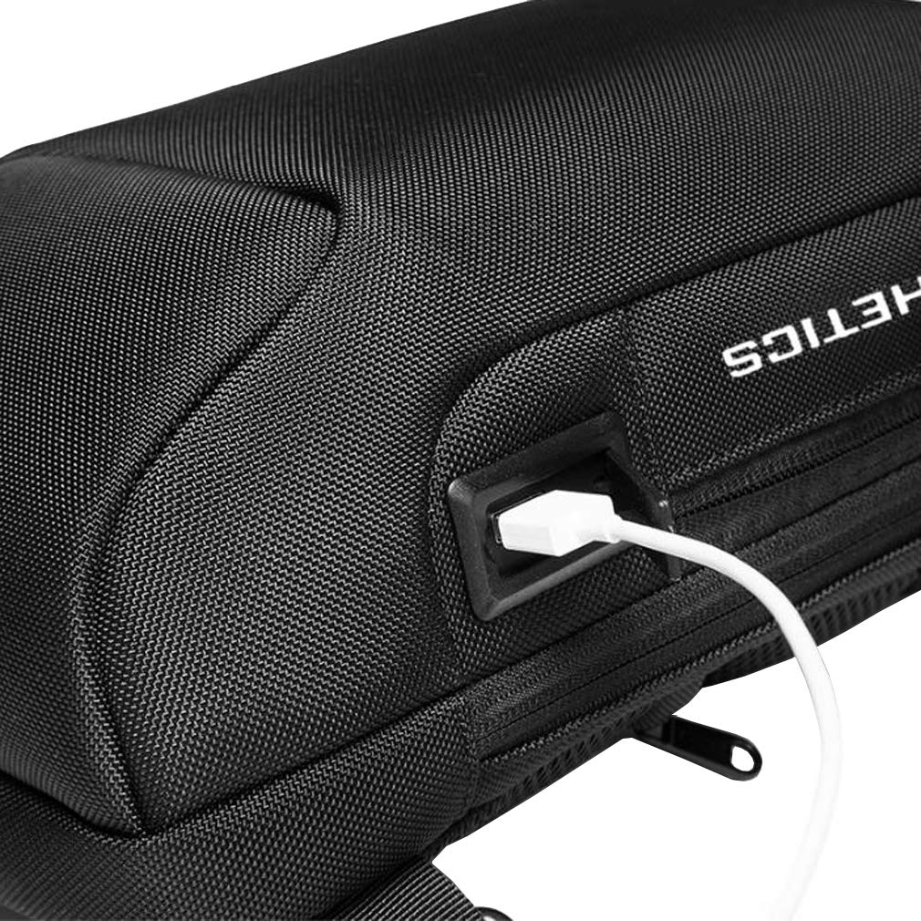 Oxford - Mochila cruzada en el pecho para hombres y mujeres, para viajes, deportes al aire libre, táctica, caminar, senderismo, escalada, antirrobo, con cerradura, color negro 4