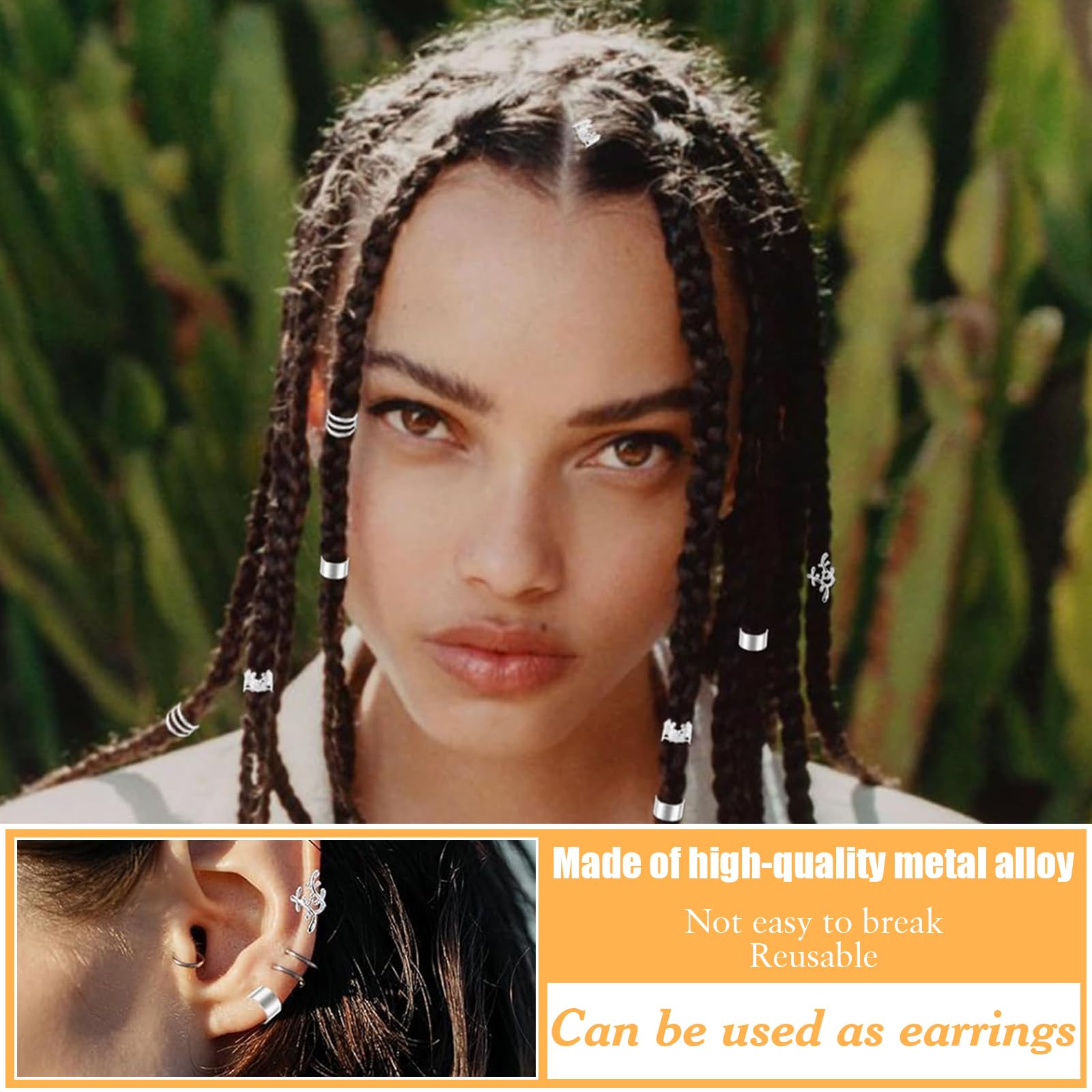 Accesorios Pelo Trenza 120 Piezas Cuentas Cabello Rastas Ajustables Mujer Hombre Decoración Fiestas