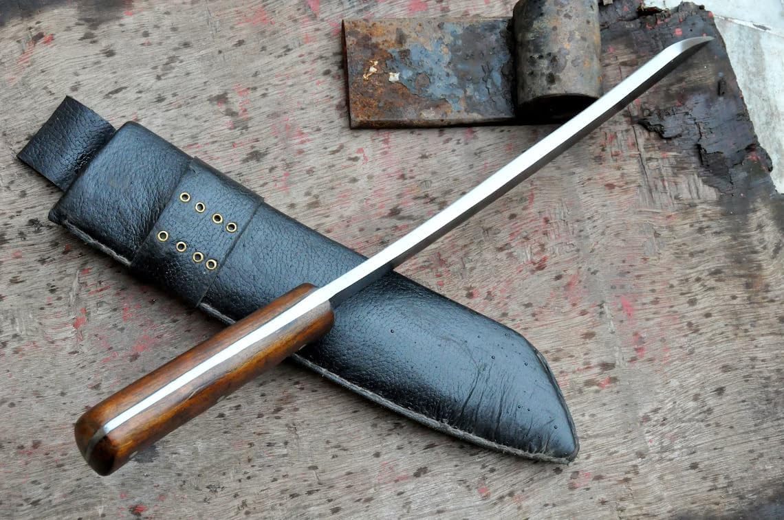 12 inches Long Blade parang Machete-Real Working Cleaver-Traditional-Forged-Sharpen-Tempered-Strong-Heavy Duty-Working, Best Viking Gift.