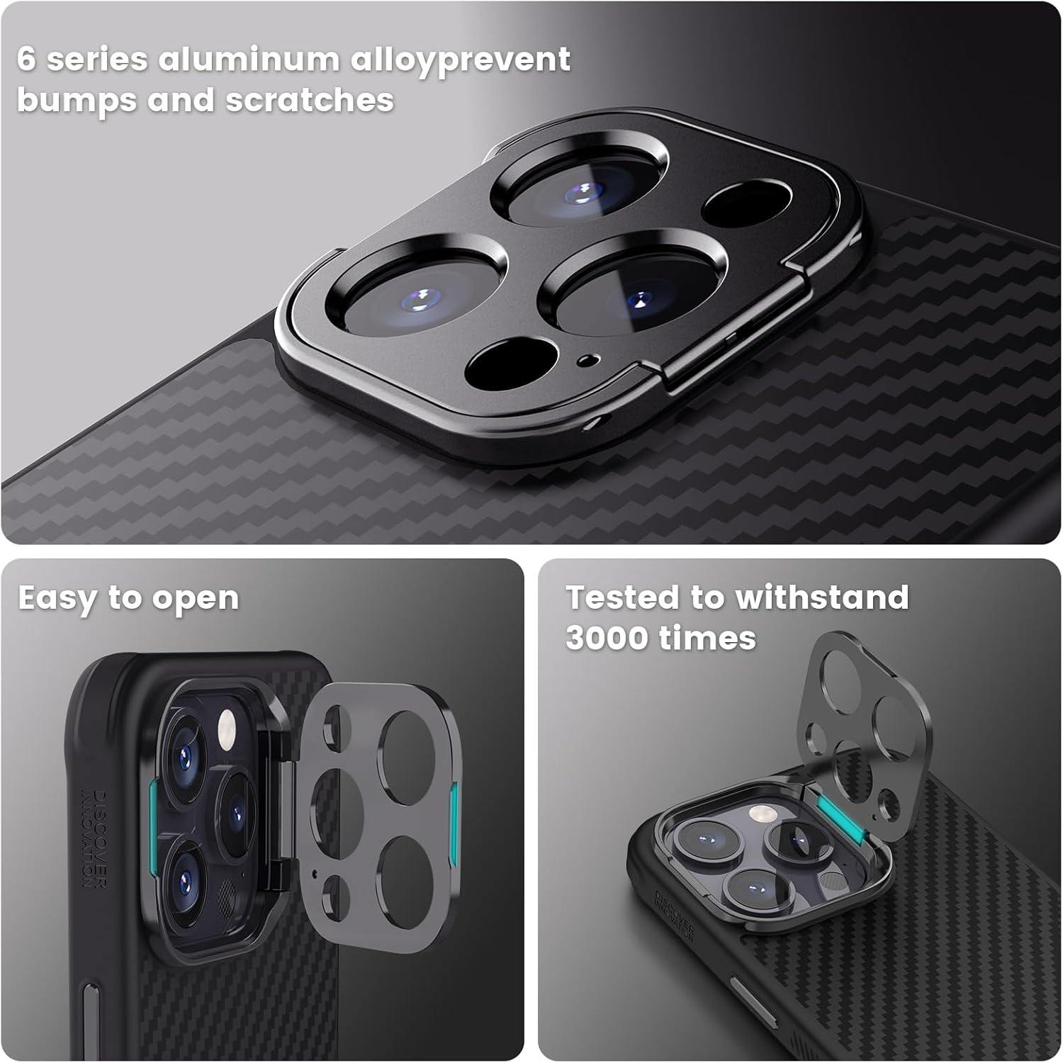 Nillkin for iPhone 15 Pro Case, CamShield Carbon Fiber Prop Series 15 Pro 5G Case with Camera Cover [ Compatible with Magsafe/Military Grade Drop Tested ]- 6.1 inch, Black