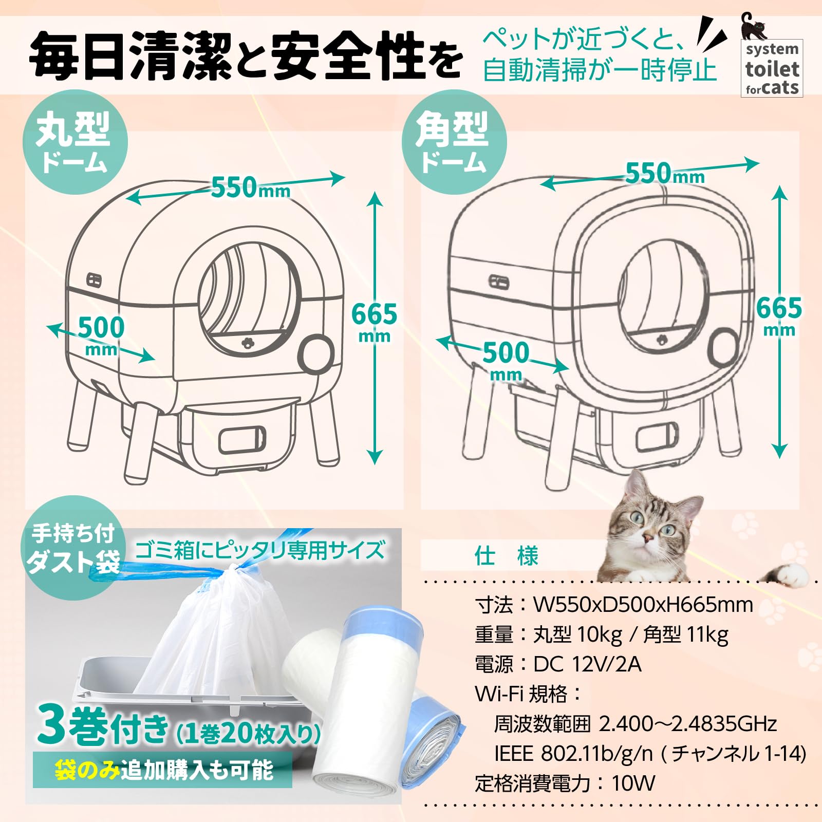 Amazon | MuMu 猫 トイレ 自動 猫のトイレ 簡易トイレ システムトイレ