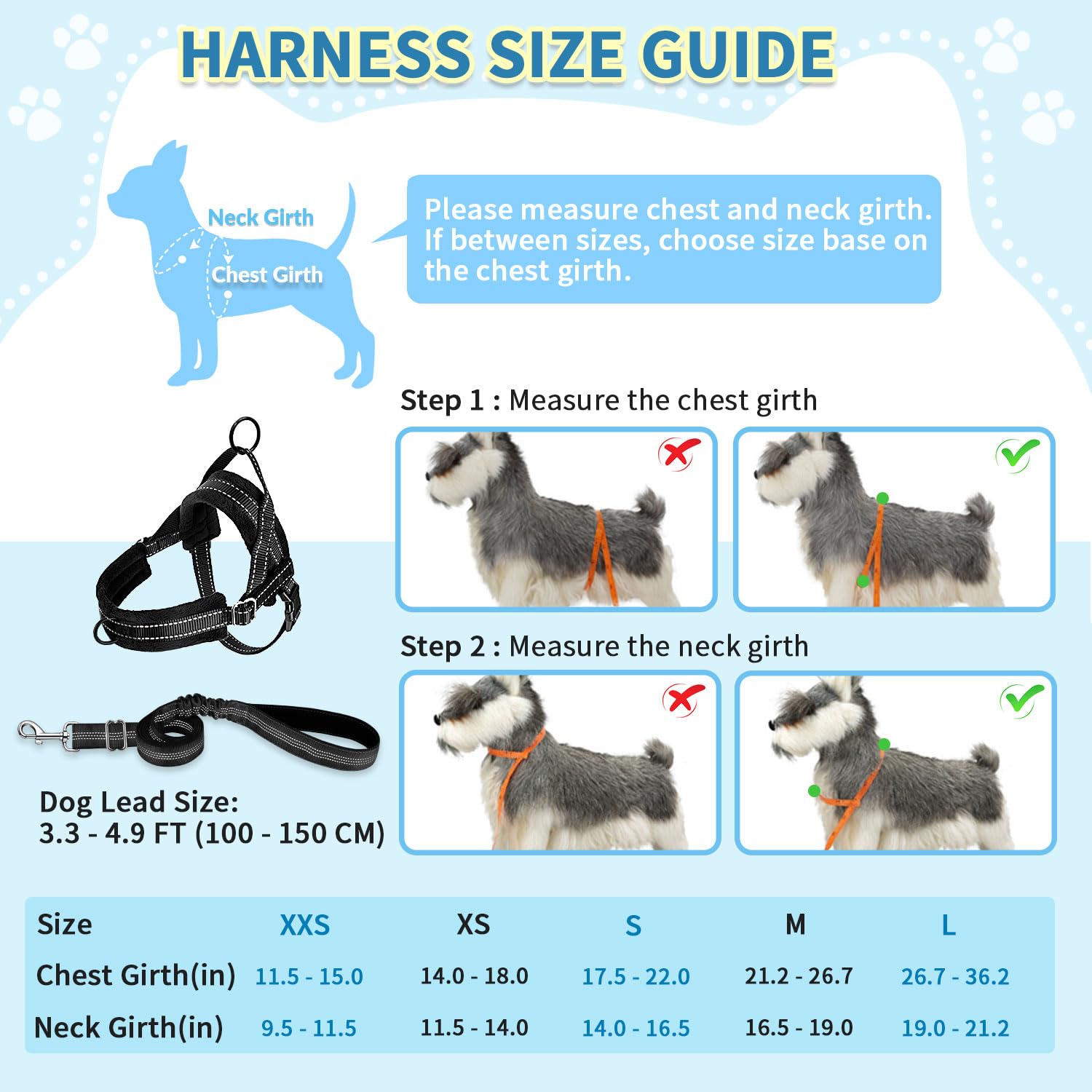 SlowTon Kein Pull Hundegeschirr und Leine, Heavy Duty Easy Walk Vest Harness Weich gepolsterte Reflective Adjustable Welpengeschirr Anti-Twist 4Ft Pet Blei Quick Fit X-Small Schwarz