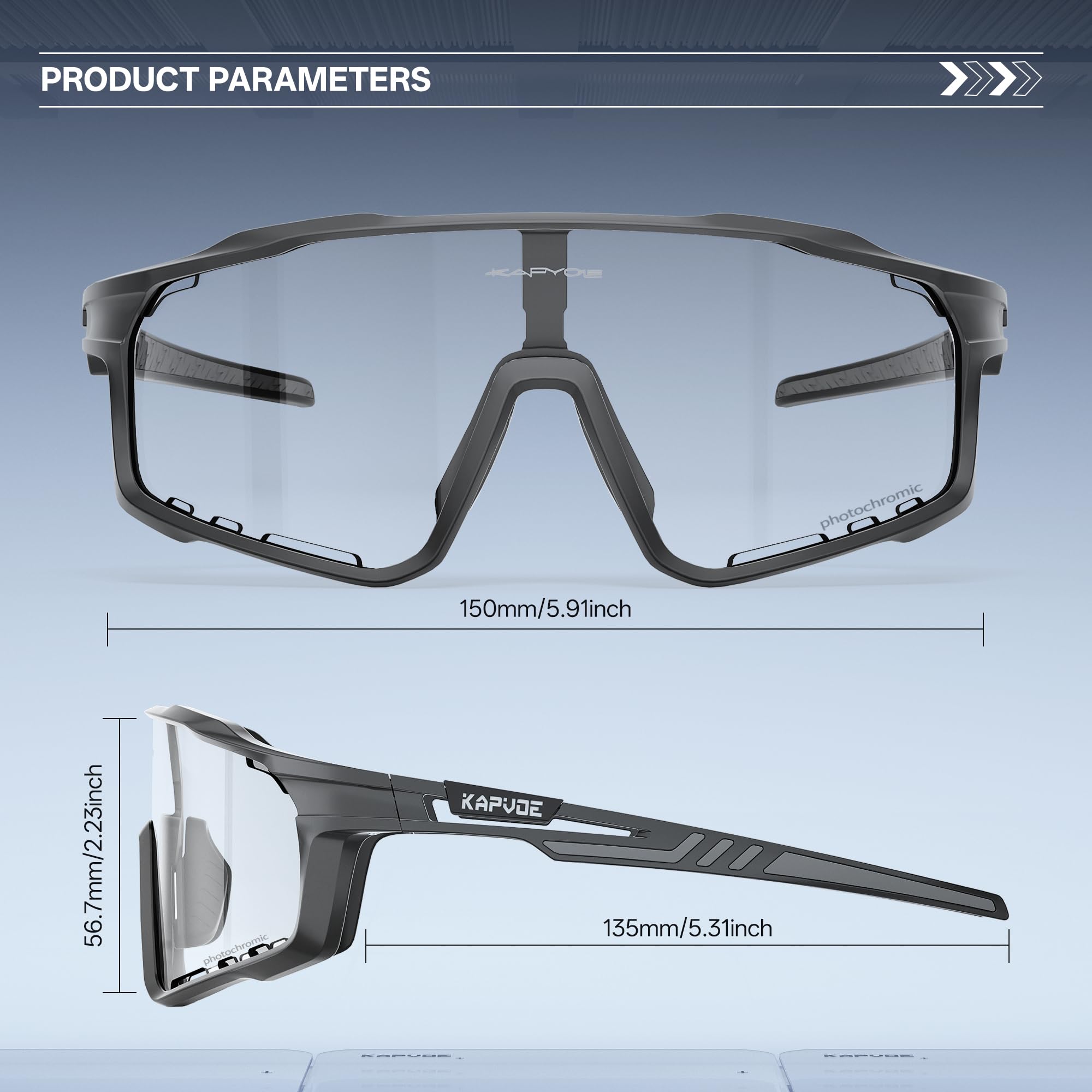 KAPVOE Fotocromatici Occhiali Da Ciclismo Con TR90 Occhiali Da Sole Sportivi Donne Uomini Che Corrono Chiaro Mtb Bicicletta Accessori K76