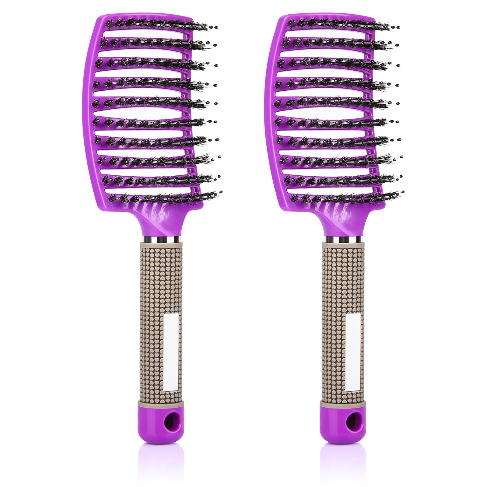 Wet Brush, 2PCS Hair Brush for women Anti Tangle Detangle Wet & Dry Spiral Hairbrush for Women Glide Through Tangles (purple)