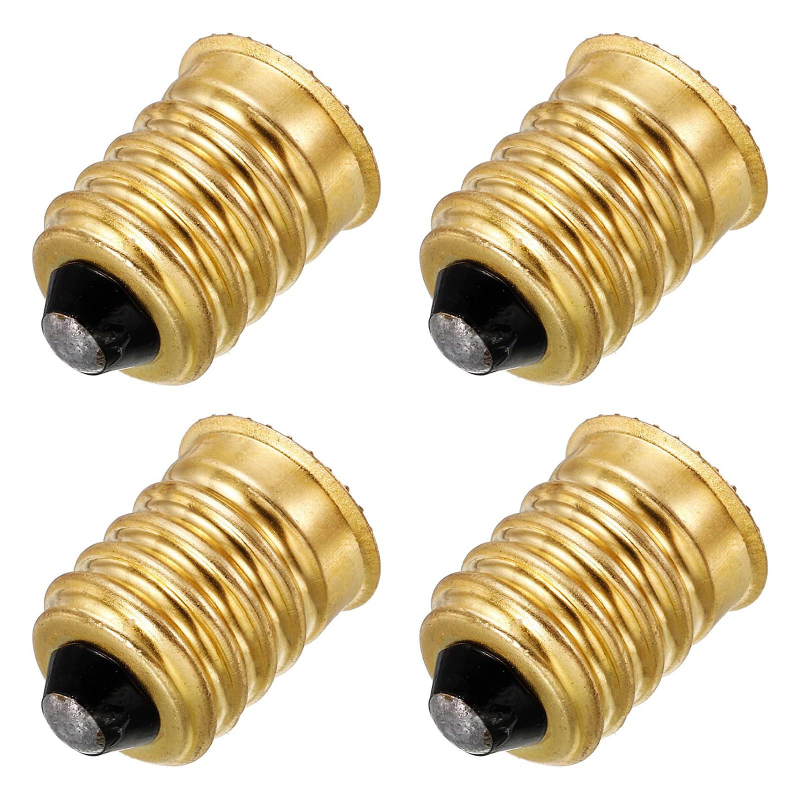 TA-VIGOR E14 to E12 Adapter Converter, 4 Pack Copper Lamp Base Socket Reducer for Candelabra Bulbs, Converts E14 Lamp Holders to E12 Light Bases, Gold Tone