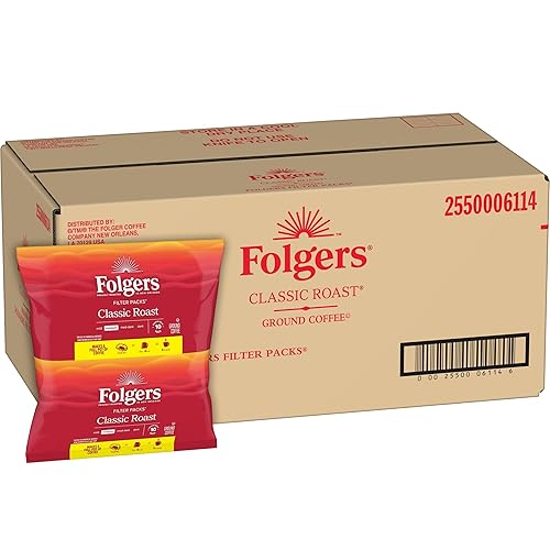 Miniatura 2 de Folgers Paquetes de filtros de café tostado clásico, 0.9 onzas, caja de 160 paquetes