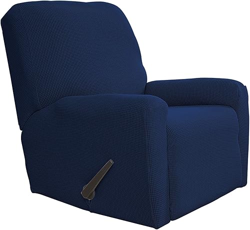Funda elástica para sofá reclinable de fácil colocación, Azul marino oscuro