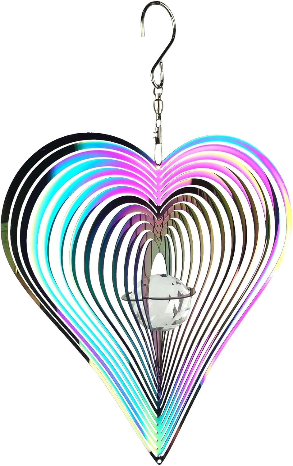 Red Carpet Studios Mirrored Iridescent Geo Spinner, Heart