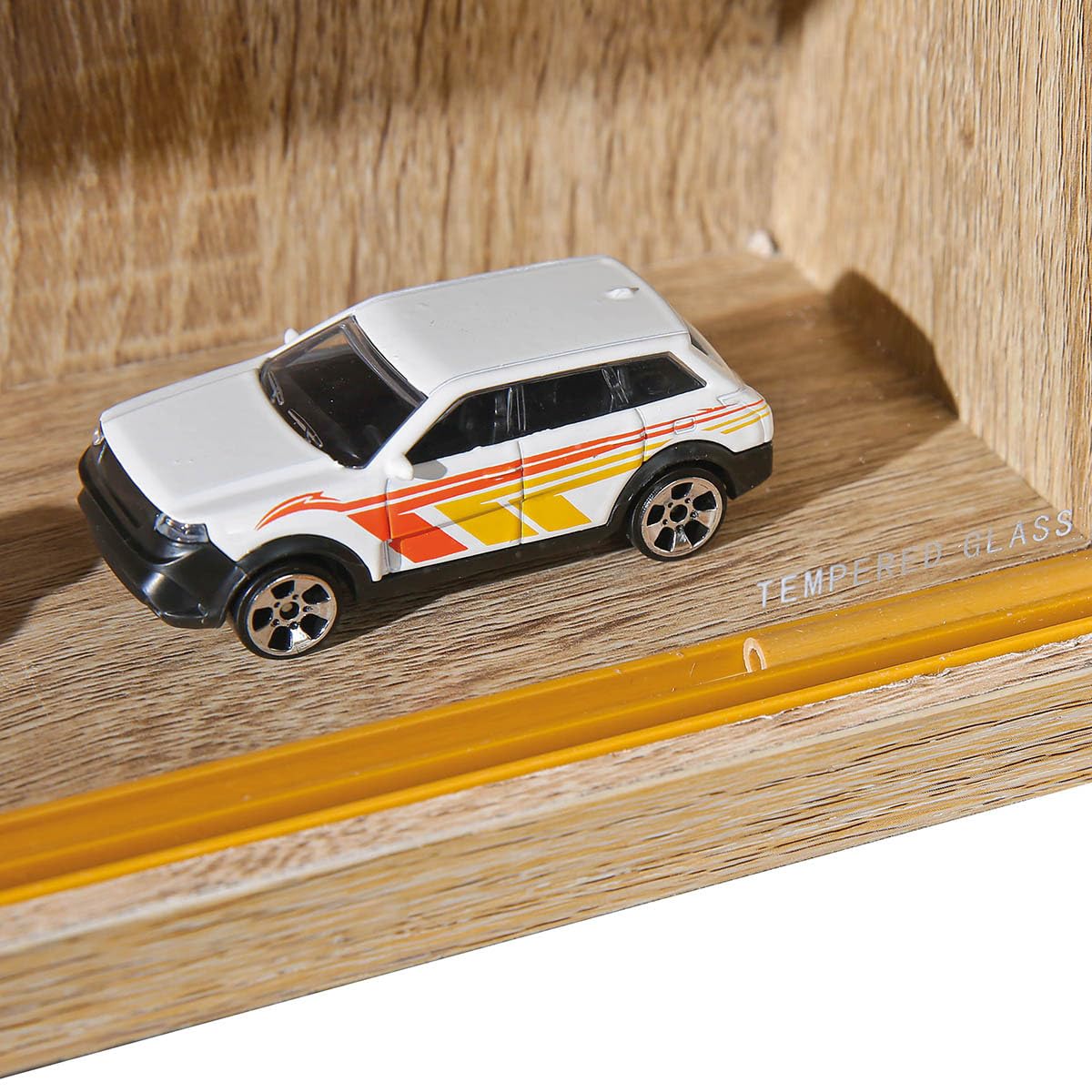 AltoBuy Collect Chene - Vitrine Murale 5 Compartiments Aspect Chêne