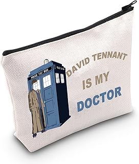 Who TV Show Cosmetic Make Up Bag David Tennant Fans Gifts David Tennant Is My Doctor Makeup Zipper Pouch Bag (David Tennant)