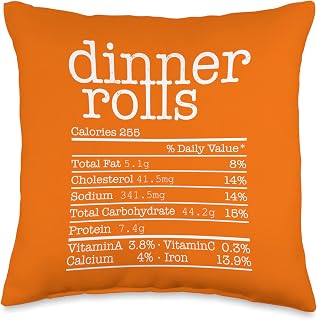 Dinner Rolls Nutrition Facts For Thanksgiving Christmas Food Throw Pillow