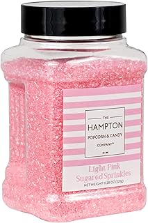 Pink Sanding Sugar Light Pink Sprinkles 11.28 oz, Pink Sugar Sprinkles, Sanding Sugar For Cookie Decorating, Sanding Sugar For Baking, Pink Sugar, The Hampton Candy Company