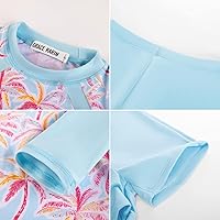 Vista 2 de GRACE KARIN Traje de baño de manga larga para niñas, conjunto de 2 piezas, 6-14 años