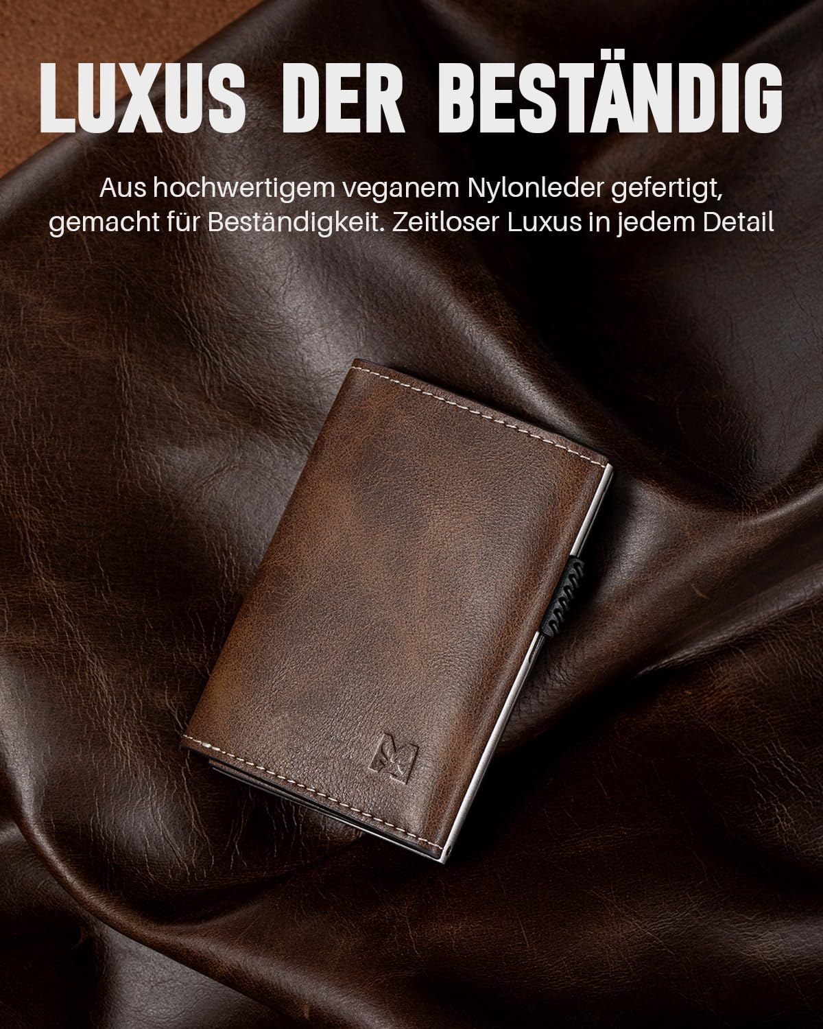 Geldbörse Herren mit Münzfach & RFID-Schutz, Smart Wallet mit Sichtfenster, Portmonee Geldbeutel Herren, Portemonnaie Herren mit 6 Kartenfächern für bis zu 11 Karten (Braun)
