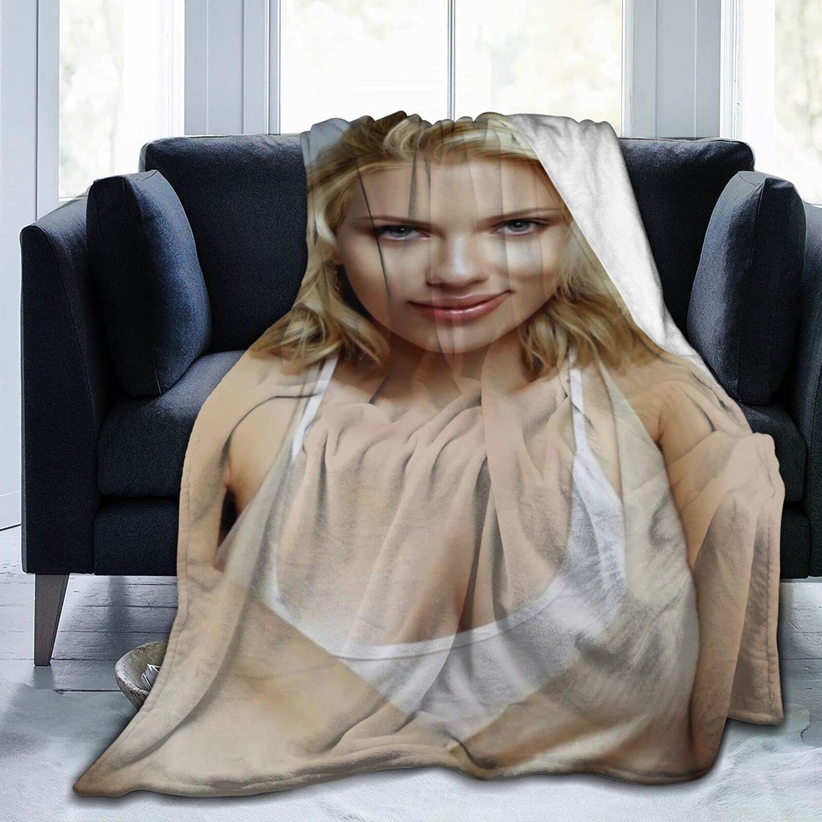 YINGD Scarlett Johansson Soft and Comfortable Warm Fleece Blankets Beach Blanket Picnic Blankets Throw Blankets