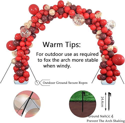 Miniatura 4 de CSUNNY Soporte de arco de globos con cinta de agua, marco de arco de boda, marco de arco de globos con base y postes de fibra Soporte de guirnalda