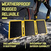 Vista 3 de Cargador solar SunJack con carga rápida Qualcomm 3.0 + cargador portable USB-C - Panel solar portable con USB para teléfonos celulares