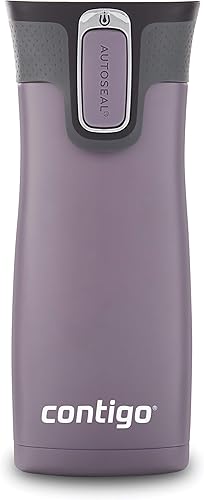 Miniatura 109 de Contigo Autoseal West Loop - Taza de viaje de acero inoxidable con aislamiento de vacío (16 oz, acero inoxidable/azul Mónaco, 2 unidades)