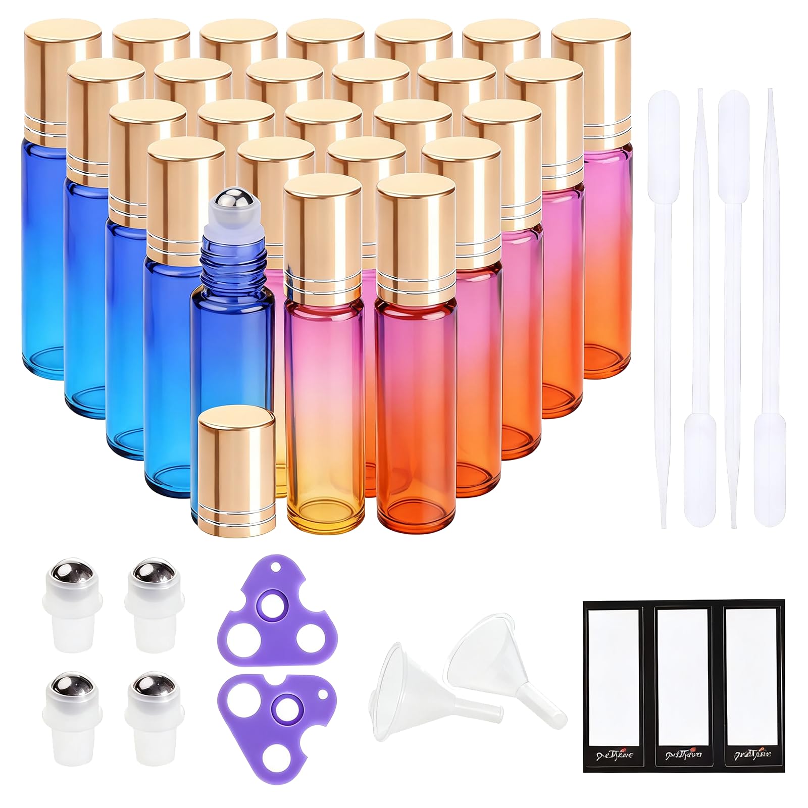 Botellas de aceite esencial de 10 ml: cristal arcoíris para llevar tus aromas siempre contigo