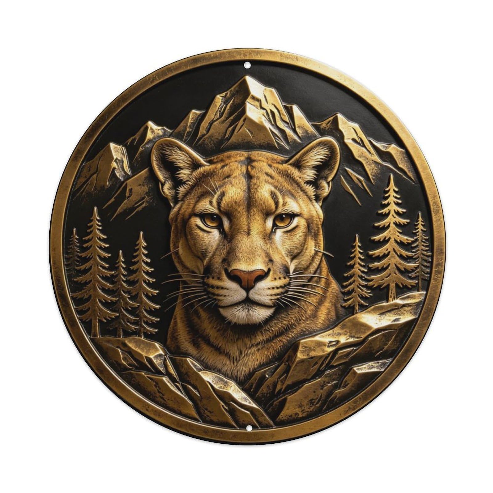 Mountain Lion Cougar Metal Tin Sign Plaque
