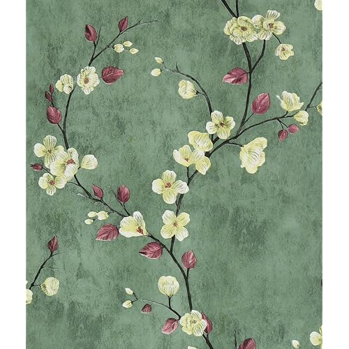 Safiyya 393"x17.7" Wallpaper Peel and Stick Modern Floral Contact Paper Floral Removable Wallpaper Boho Self Adhesive Waterproof Wall Paper Vinyl Roll for Wall