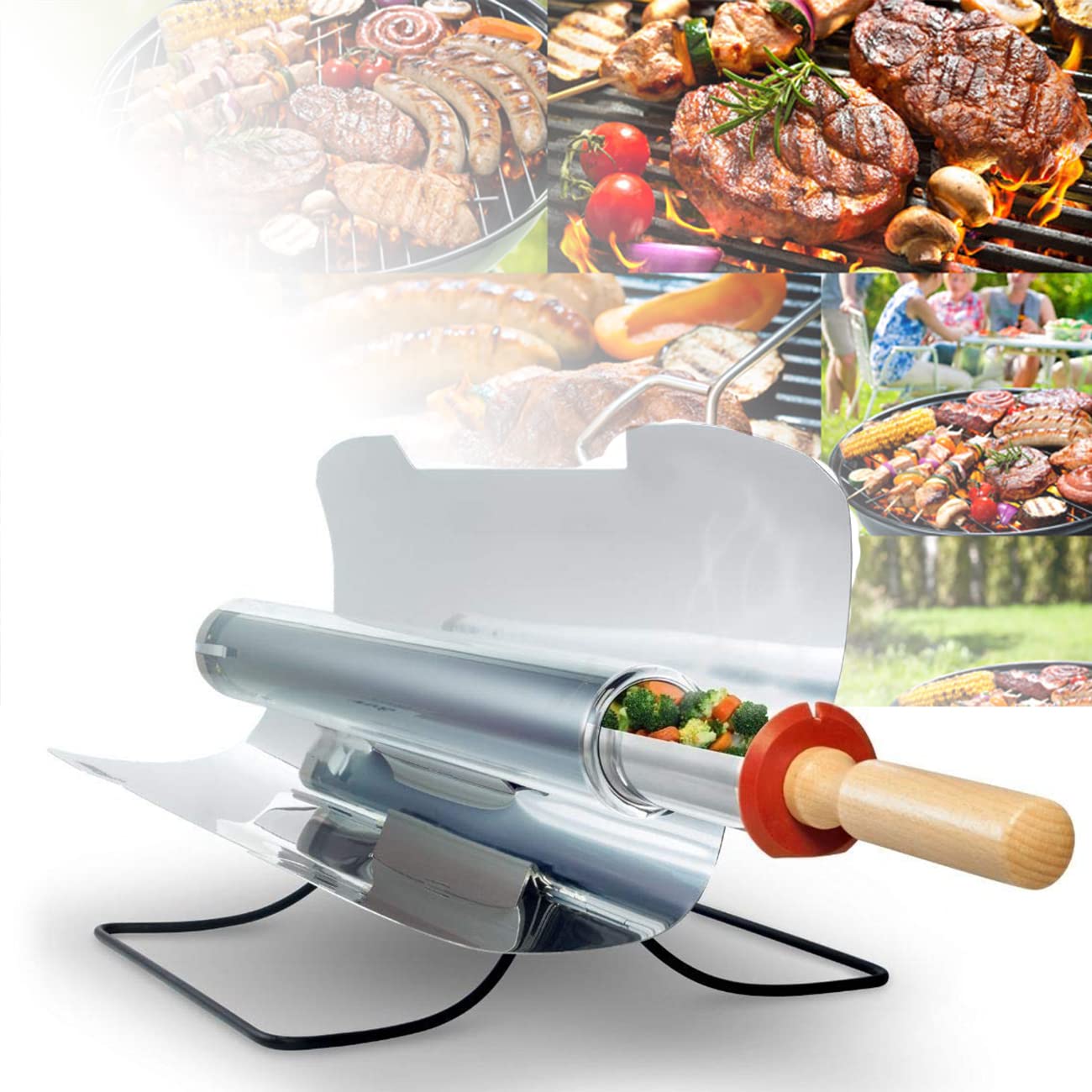 Cuisinière solaire portable de camping | Four barbecue sous vide extérieur