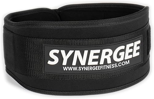 Synergee Weightlifting Belt 5 Padded Support for Squats Deadlifts Powerlifting & Cross Training Adjustable Gym Belt for Men & Women