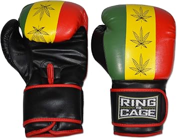 Ring to Cage Gym Training Stand Up Boxing Gloves - Rastafarian 16oz-L