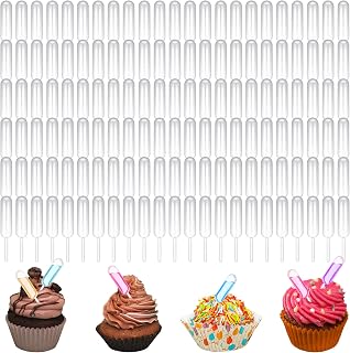 1000 Pcs Cupcake Pipette, 4ml Plastic Pipettes Droppers for Cupcakes Disposable Liquid Droppers Liquid Transfer Tubes for Chocolate Strawberries Desserts Ice Cream Mini Cakes