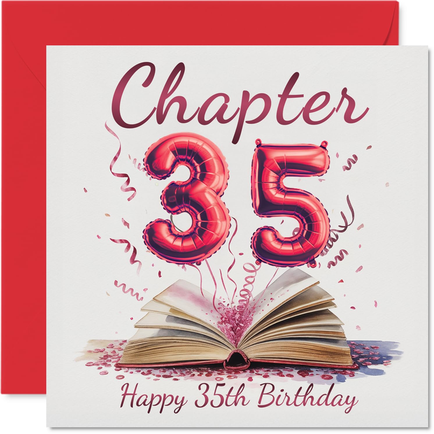 35th Birthday Cards for Men Women - Start of Another Chapter - Happy Birthday Card for 35 Year Old Man Woman Wife Niece Sister Cousin, 145mm Bday Greeting Cards