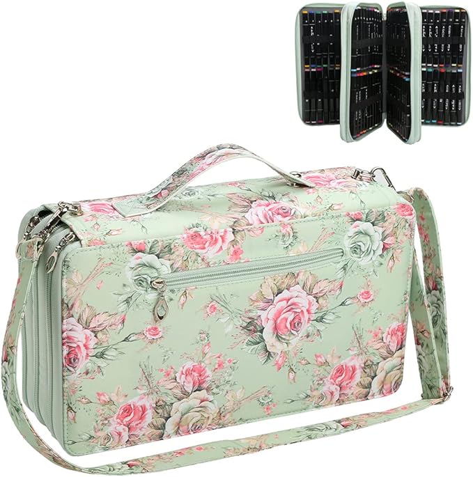 Art Marker Case120 Slots Marker Organizer Case with Front Pocket Zipper Closure, 3