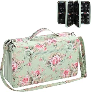 Marker Case Organizer -120 Slots Marker Holder Organizer with Front Pocket Zipper Closure, 3-Layer Colored Pencil Case for Markers, Colored Pencils or Gel Pens