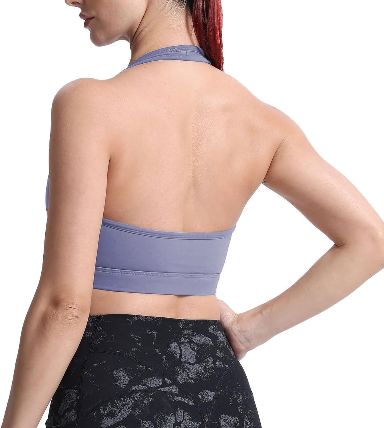 Aoxjox Women's Workout Sports Bras Fitness Backless Padded Halter Bra