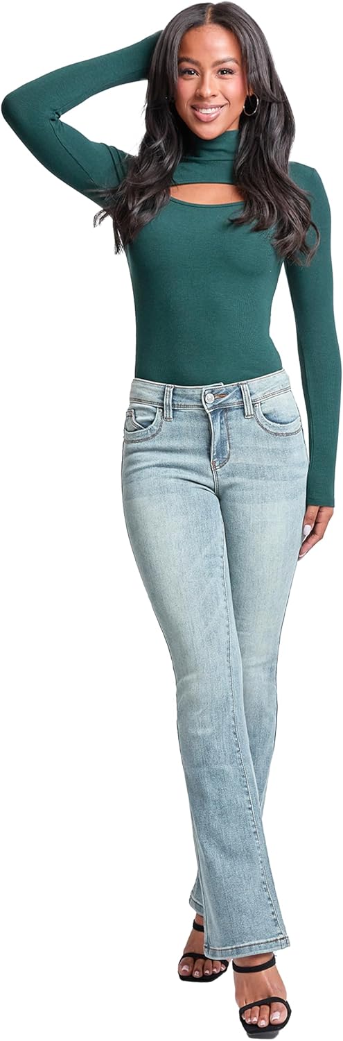 YMI Jeans Women's Wannabettabutt Mid Rise Bootcut Jeans - Image 7