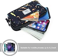 Vista 3 de KAMO Funda multiusos de lona horizontal para smartphone, funda para teléfono celular con asa para cinturón, bolsas de cinturón para mujeres, funda