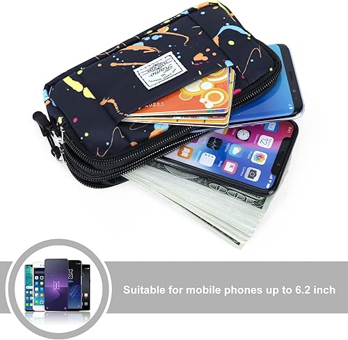 Miniatura 3 de KAMO Funda horizontal de lona multiusos para teléfono celular, funda para teléfono celular con lazo para cinturón, bolsa para cinturón para mujeres,