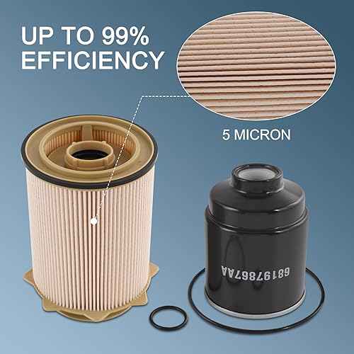 Miniatura 6 de Juego de separadores de agua de filtro de combustible 6.7L Cummins Diesel Reemplazo para Dodge Ram 2500 3500 4500 5500 6.7L Cummins Turbo Diesel