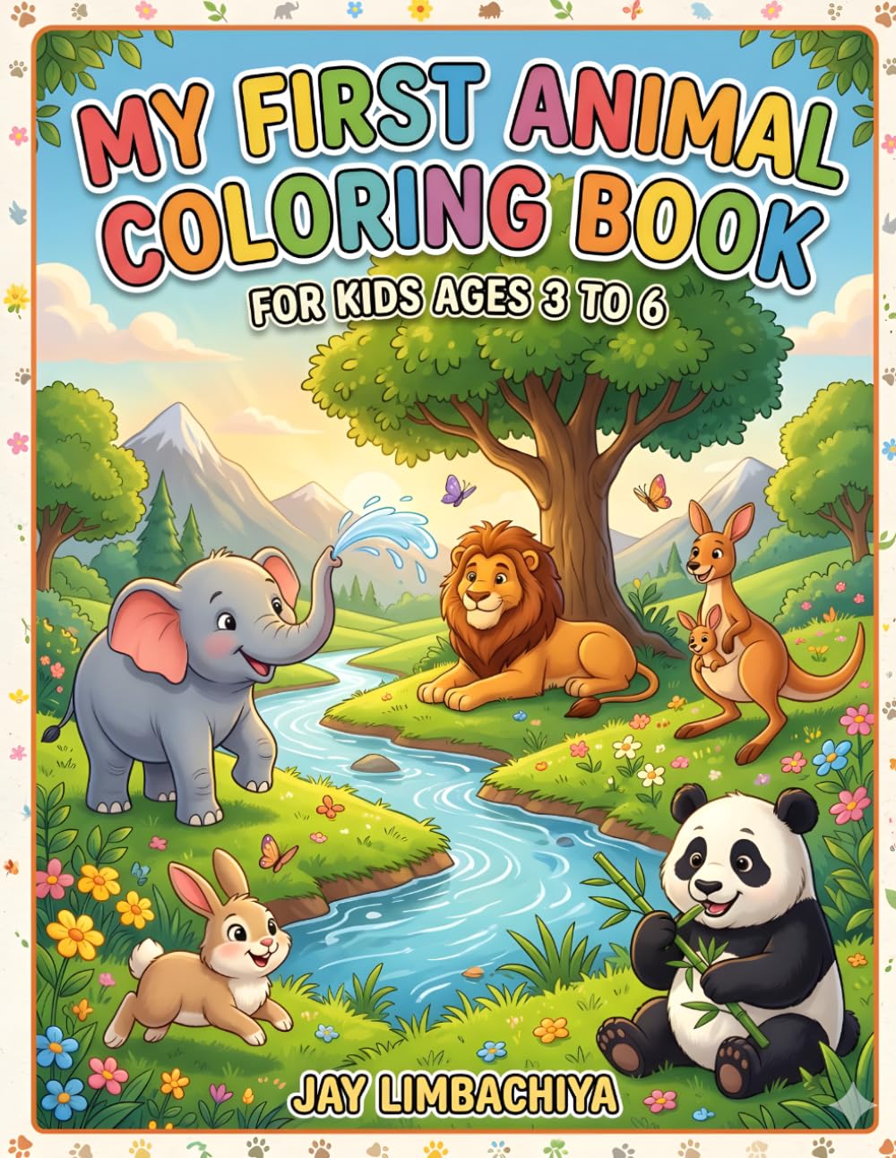 Cute Animal Coloring Book for Kids Ages 3-7: Fun & Easy Designs for Toddlers and Preschoolers: Adorable Jungle & Farm Animals with Bold Lines | ... & Girls | Perfect Gift for Early Learning