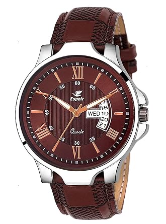 Espoir Analogue Brown Dial Day and Date Boys and Mens Watch - InfiAnthony