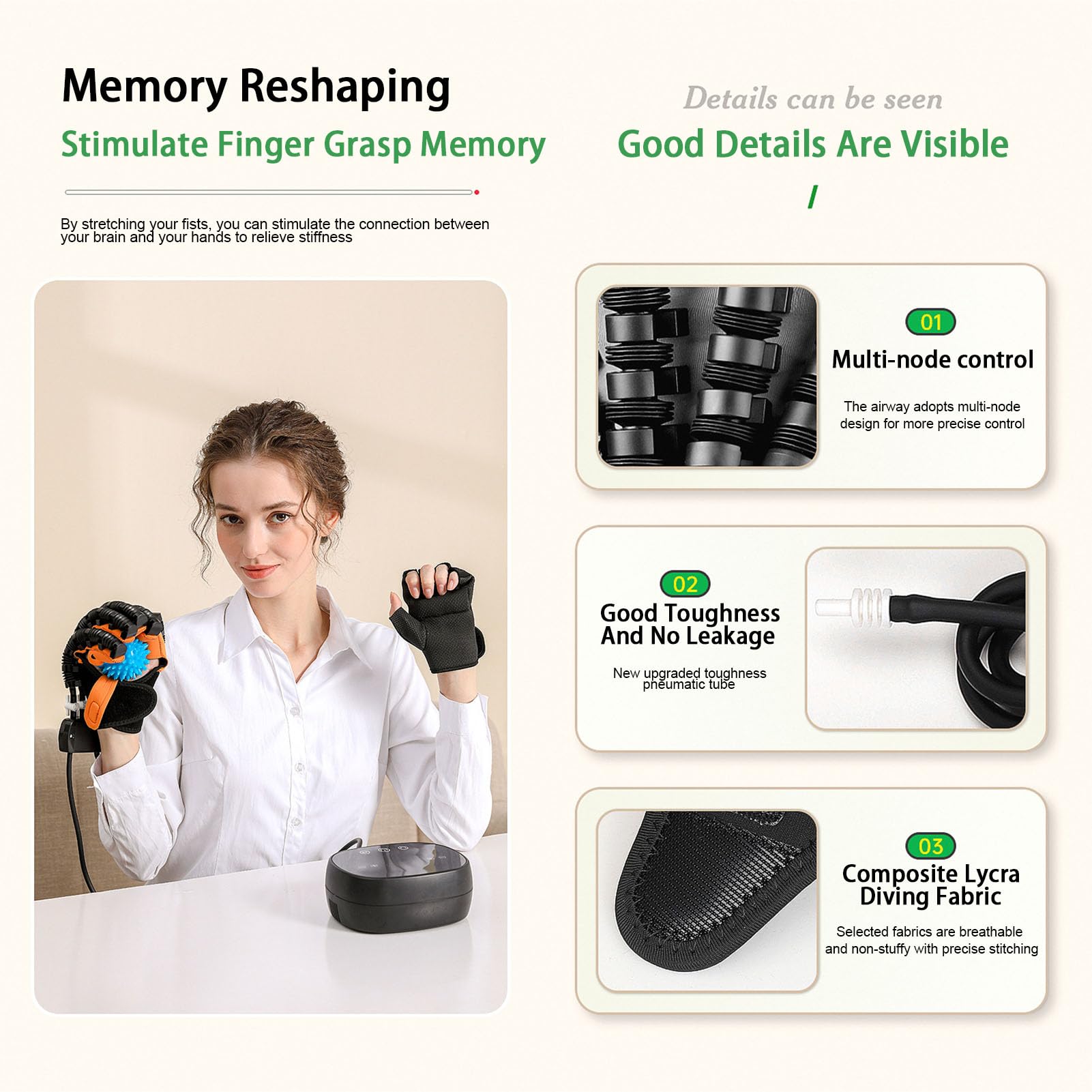 SamoucząCy Się Robot Rehabilitacyjny Z RęKawicą Do ćWiczeń DłOni, Regulowany TrenażEr PalcóW Do ćWiczeń DłOni W Terapii PacjentóW Z NiedowłAdem A A Left Hand M
