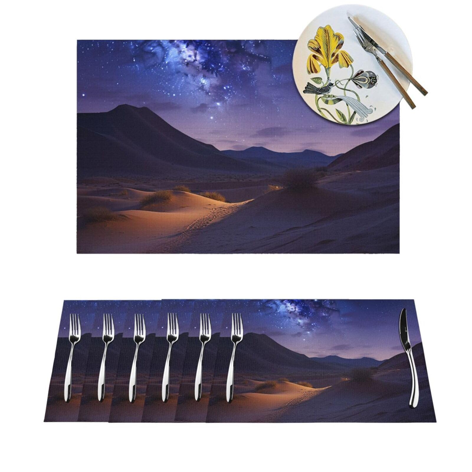 Lot de 6 sets de table en PVC tissé antidérapants pour salle à manger