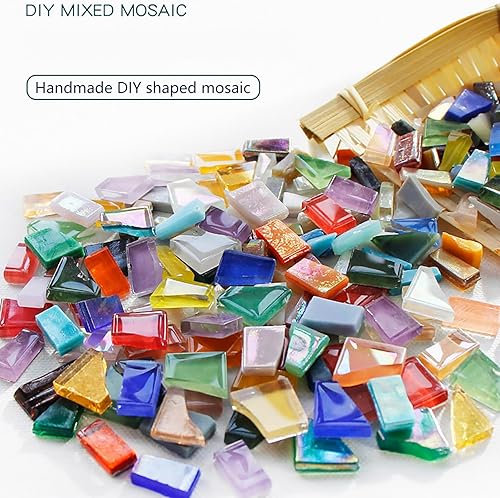 Miniatura 2 de Mosaico de espejo de ilusión de vidrio irregular de 10.58 oz para manualidades, baño, cocina, decoración del hogar, proyecto de arte de bricolaje,