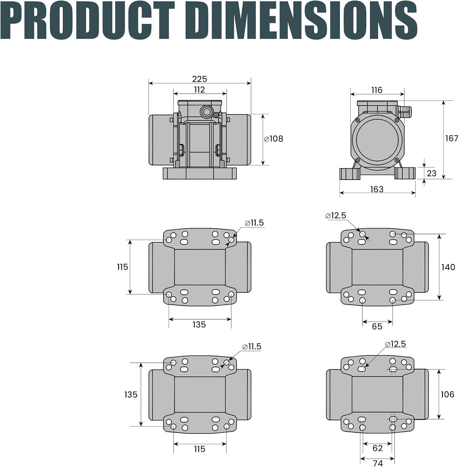 Hopper Spreader Vibrator for Salt Sand 450LBS 12VDC Replaces 3012081 3013659 for SHPE 3000 4000 6000