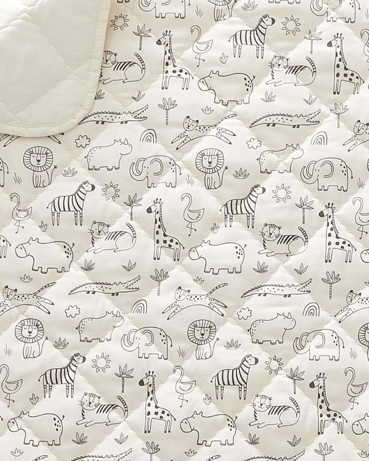 Zoo Animals Toddler Comforter - Down Alternative Toddler Microfiber Comforter - Lightweight & Warm Baby Quilt Blanket - Soft & Breathable - Kids Duvet Insert Crib & Stroller - Machine Washable - 39x47