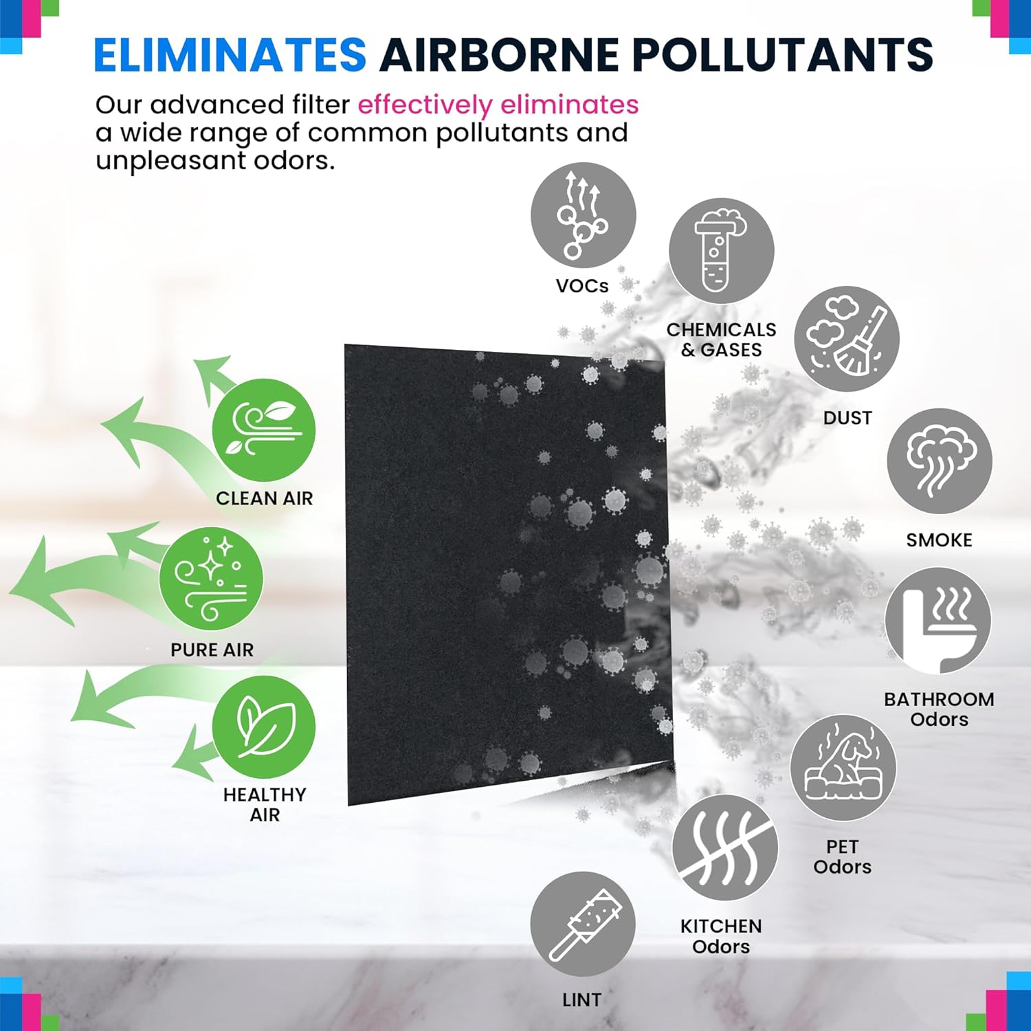 Bagean C545 Carbon Prefilter S - Compatible with Winix Air Purifier Filter Replacement - Fits Winix C545 Replacement Filter - Activated Carbon Filters Absorb Odors and Freshen the Air (8-Pack) - Image 4