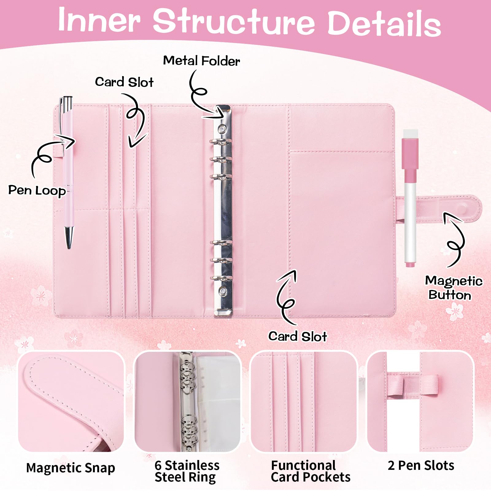 100 Envelope Challenge Binder, Money Saving Wallet Budget with Budget Sheets & Pen, A5 Envelope Challenge Book - Image 4