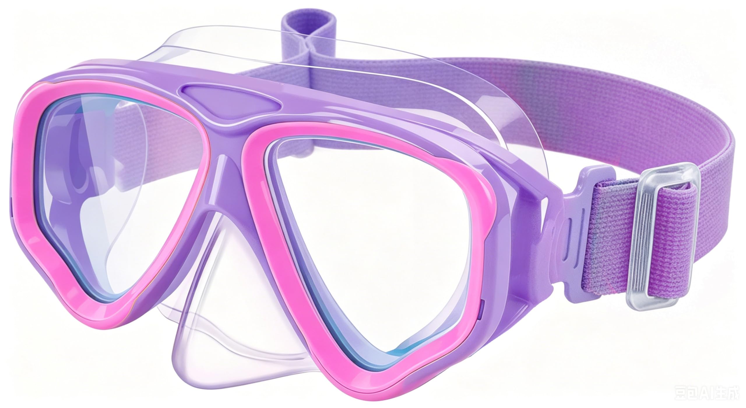 Vvinca Schwimmbrille für Kinder mit Nasenschutz und Stoffband, bruchsicher, antibeschlag- und wasserdicht für Kinder von 3–14 Jahren