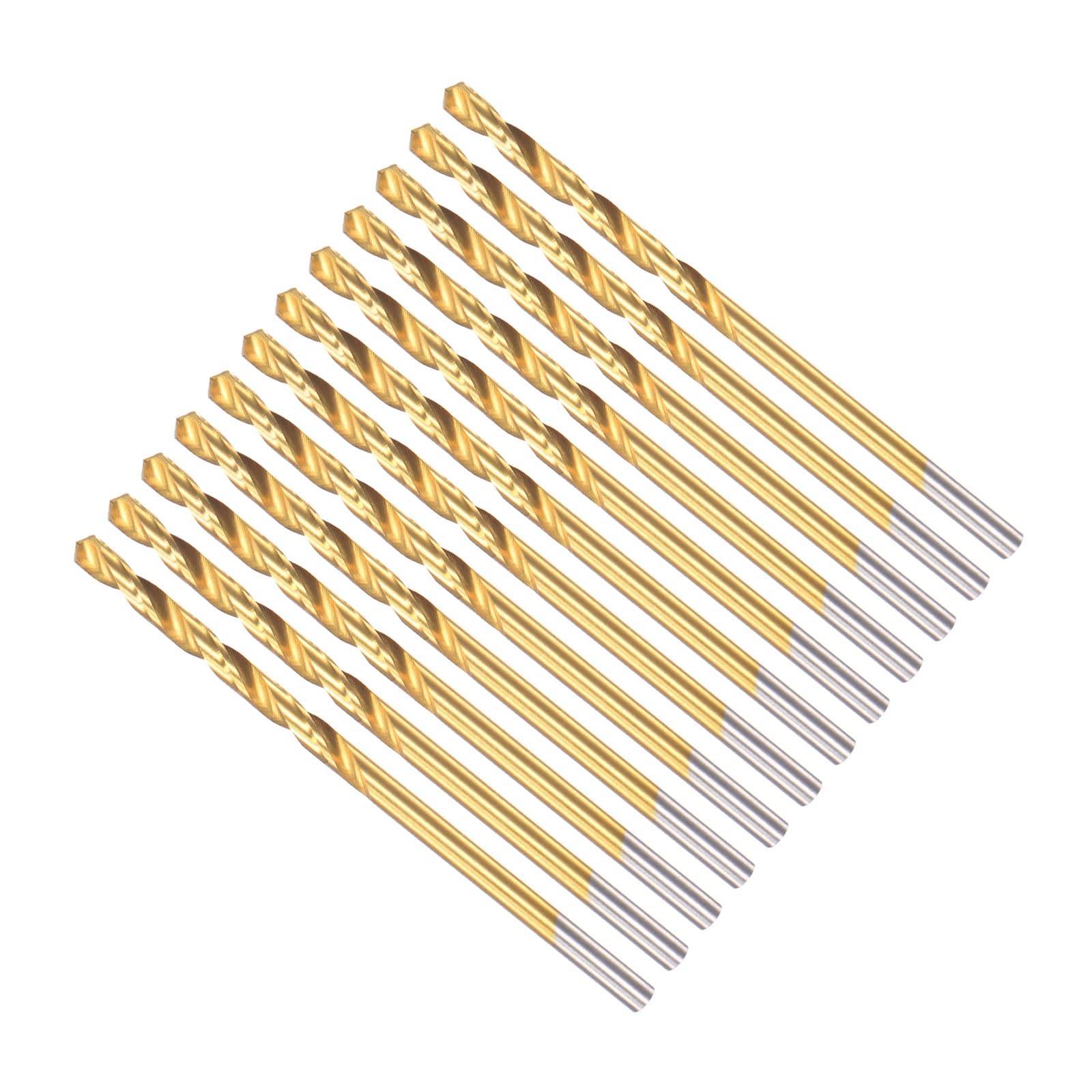 CoCud Twist Drill Bits, 2.6mm Drilling Diameter, Titanium Coated High Speed Steel 6542 Straight Round Shank