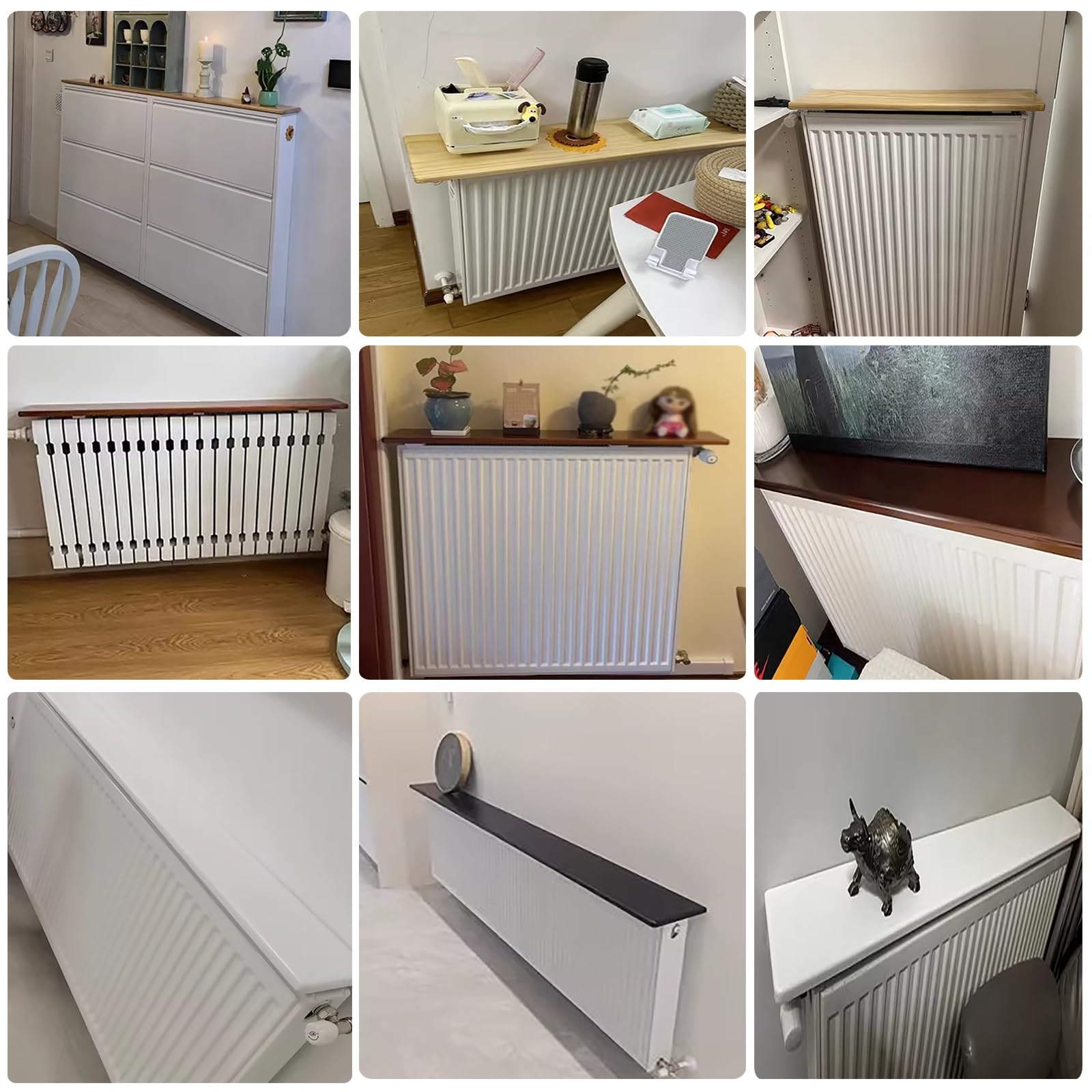 Mensola galleggiante personalizzata sopra il radiatore anti fumo e antipolvere rettangolare pannello in legno bianco per casa/hotel/asilo 120 x 20 x 2,2 cm
